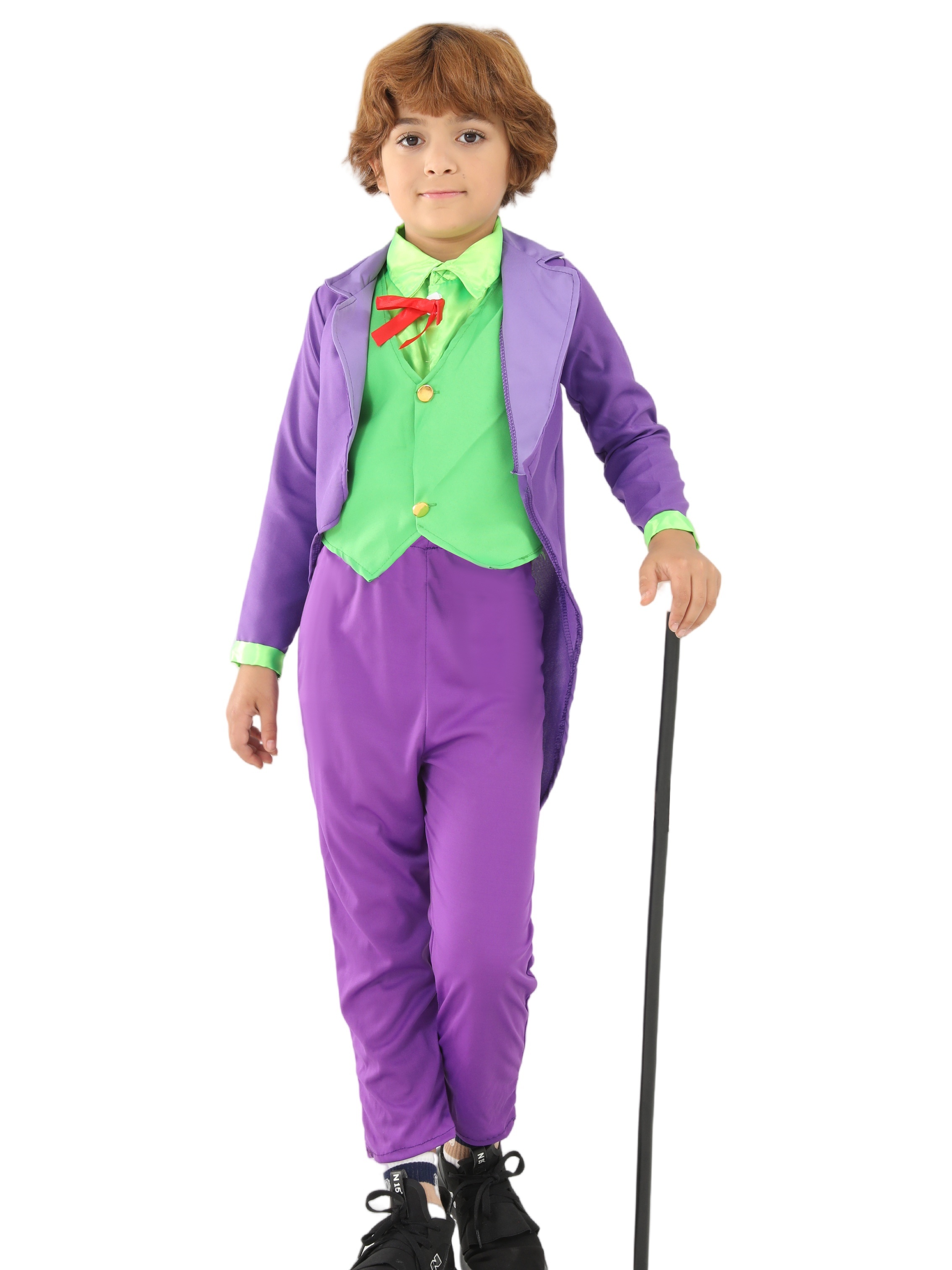 Dark Knight Joker Costume,Boys Halloween Joker Suit 2